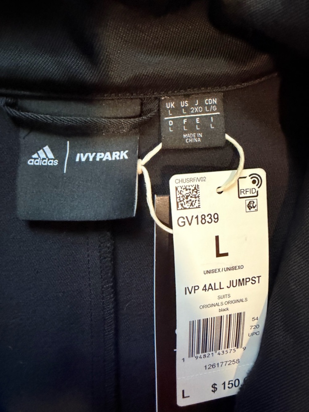 NWT Adidas x Ivy Park 3-Stripes Jumpsuit | Black/Mesa, Unisex L - Picture 7 of 8